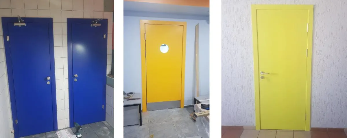 Двери, окрашенные эмалью в яркие цвета RAL, от производителя "Двери Остиум"